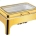 Gold Rectangular Chafing Dish - With Large Glass Display Window