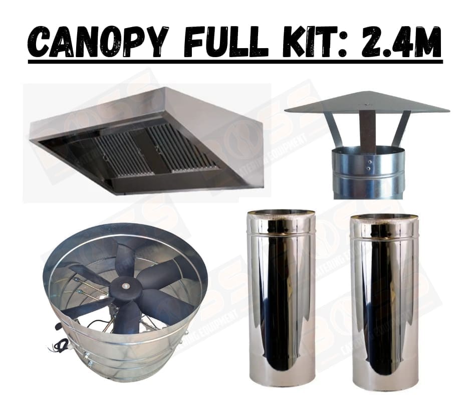 Complete Galvanised Extractor Canopy Kit - 2.4m