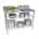 S/Steel Working Table 2 Tier Splashback - 1300mm x 690mm x 870mm
